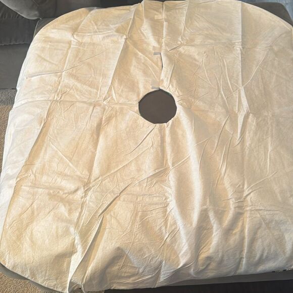 Christmas Tree Skirt Mat Plaid with Trees Reindeer & Snowflakes 47” NEW - Picture 8 of 11